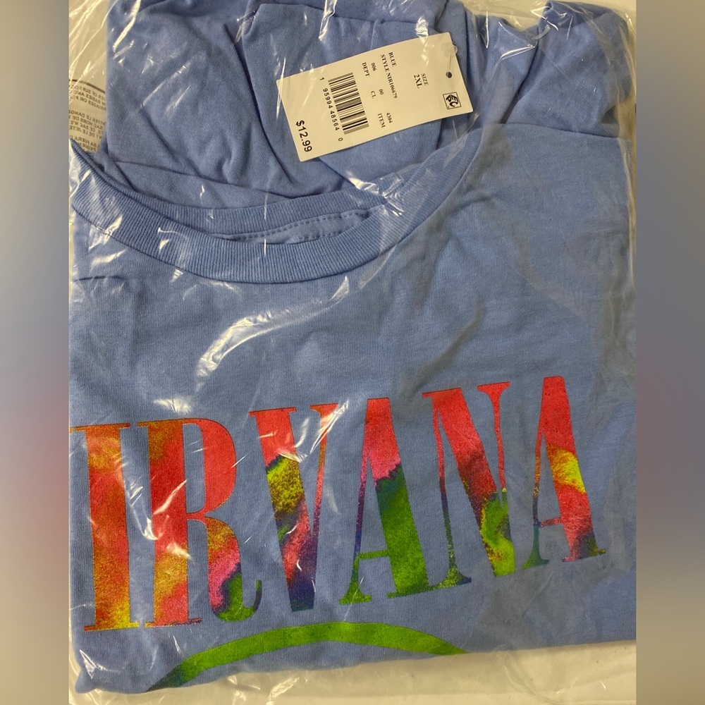 New Nirvana T-shirt blue smiley face - Picture 2 of 4